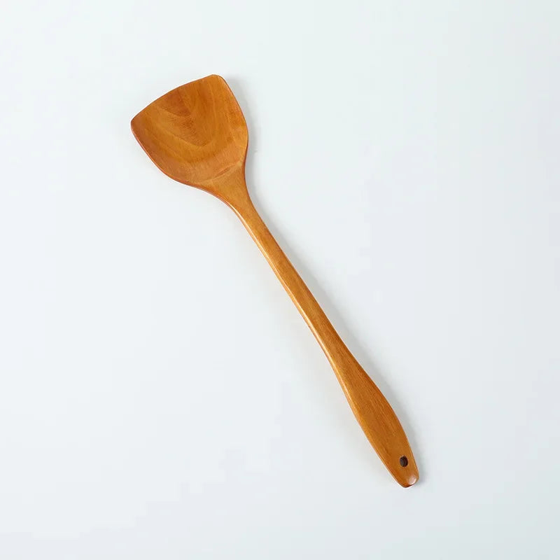 Bamboo and Wood Shovel Chinese Kitchen Spatula 39cm Non Stick Pan Long Handle Wooden Shovel Kitchen Cooking Tools Spatula
