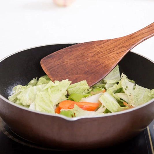 1pc Long Handle Spatula For Cooking Utensil Wood Spatula Turner Kitchen Cooking Utensil Wooden Tool Baking Pastry Spoon Shovel