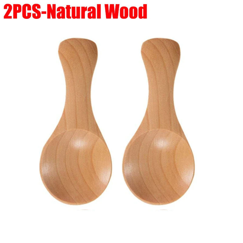 1-10PCS Mini Natural Wooden Spoons Scoop Tea Honey Coffee Condiment Salt Sugar Spoon Cooking Tools Household Kitchen Gadgets