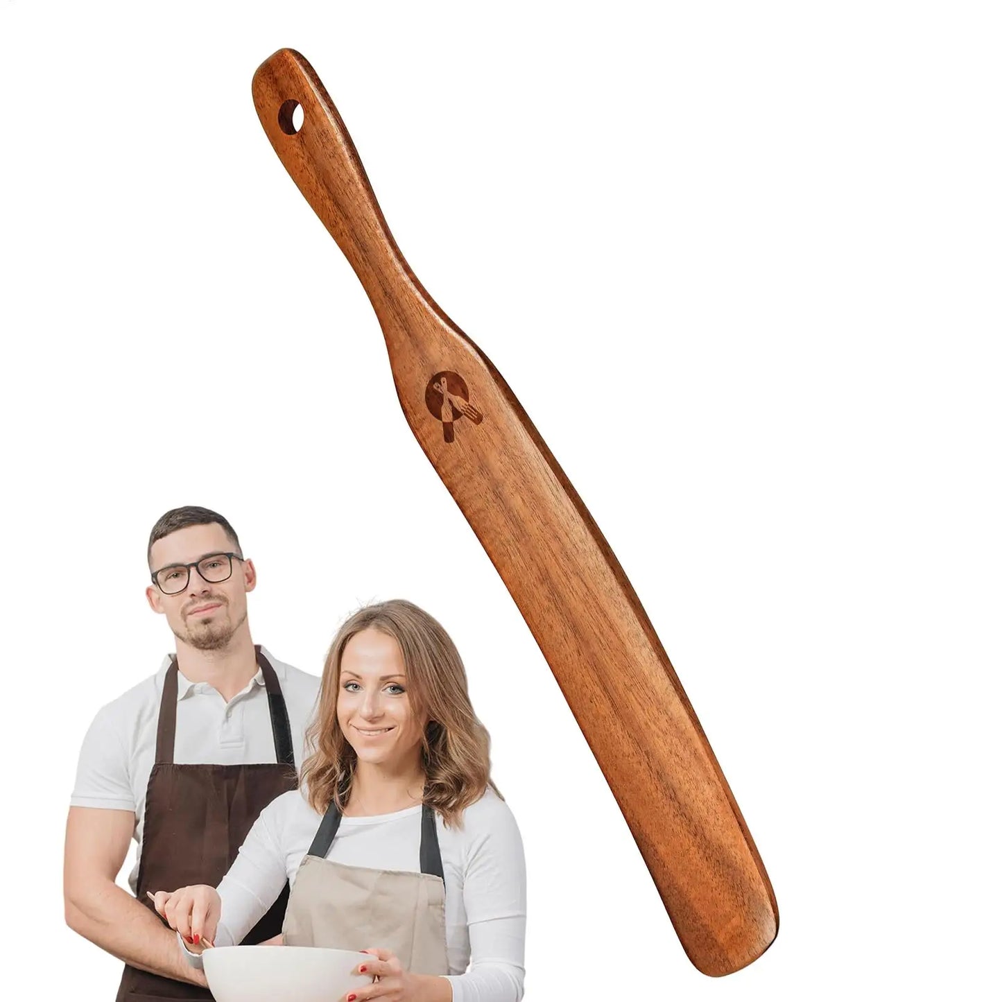 Kitchen Jar Scraping Tool Dough Mixing Flat Stirring Stick Kitchen Jar Scraping Tool Eco-Friendly Wooden Sourdough Starter Mixer