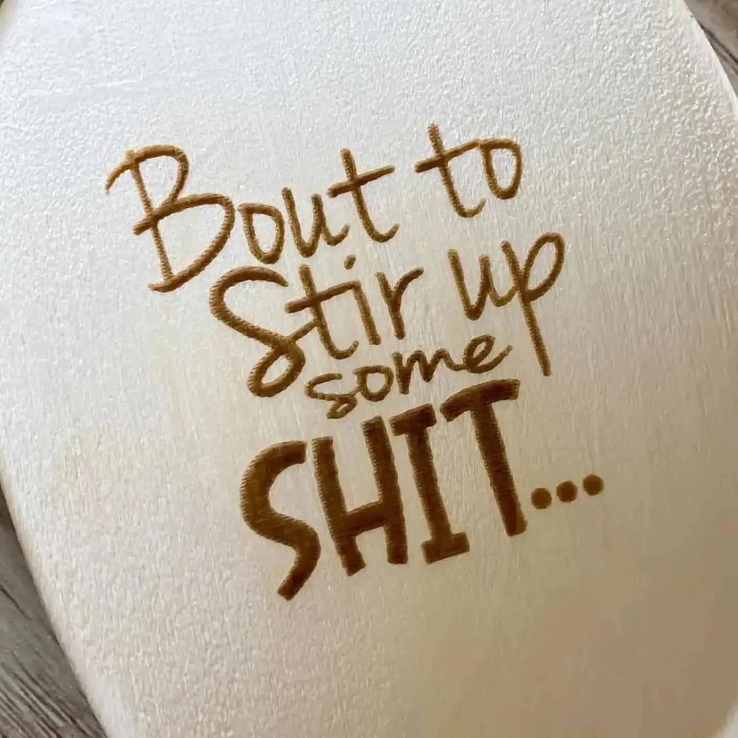 Funny Wooden Spoons Christmas Gift Large Funny Spoon Laser Engraved Gifts Personalized Home Kitchen Long Handle Spoons for Cooking Tools Wooden Non-Stick Surface Spoon