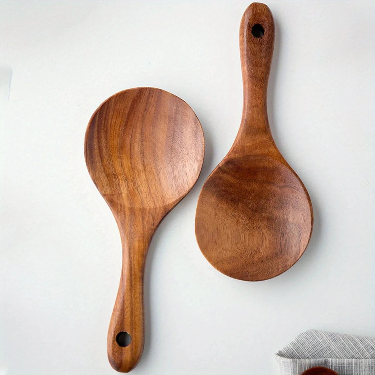 1pc Wood Rice Spoon Rice Paddle Scoop Wooden Kitchen Spoon Ladle Tablespoon Big Serving Spoon Wooden Kitchen Utensils Tableware