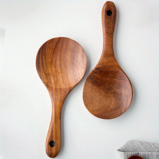 1pc Wood Rice Spoon Rice Paddle Scoop Wooden Kitchen Spoon Ladle Tablespoon Big Serving Spoon Wooden Kitchen Utensils Tableware