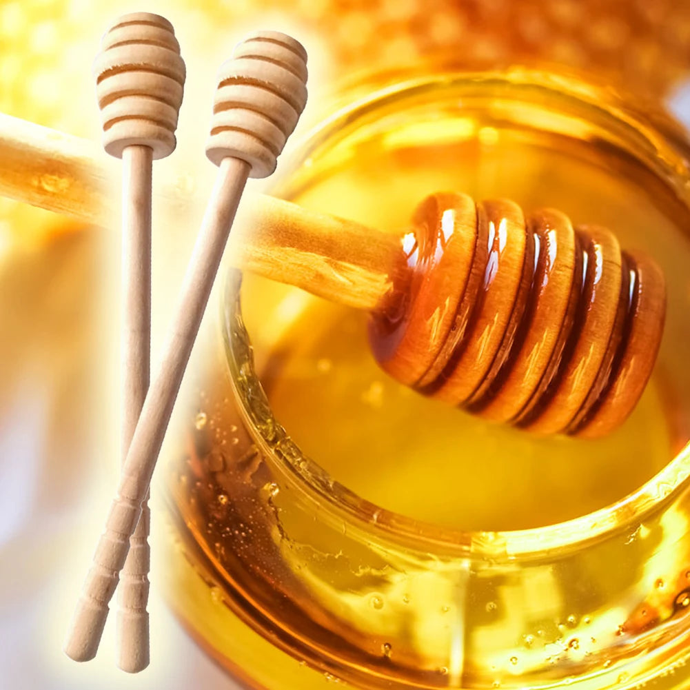 50/2/1PCS Dessert Spoon Honey Stir Bar Honey Spoon Mixing Handle Jar Spoon Wooden Honey Spoon Coffee Tea Tableware Utensils