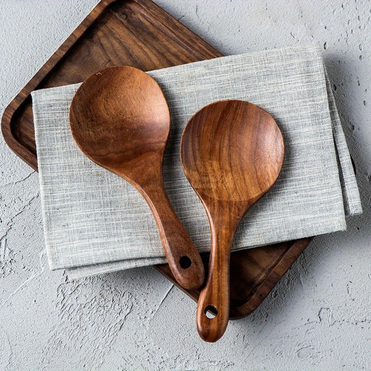 1pc Wood Rice Spoon Rice Paddle Scoop Wooden Kitchen Spoon Ladle Tablespoon Big Serving Spoon Wooden Kitchen Utensils Tableware