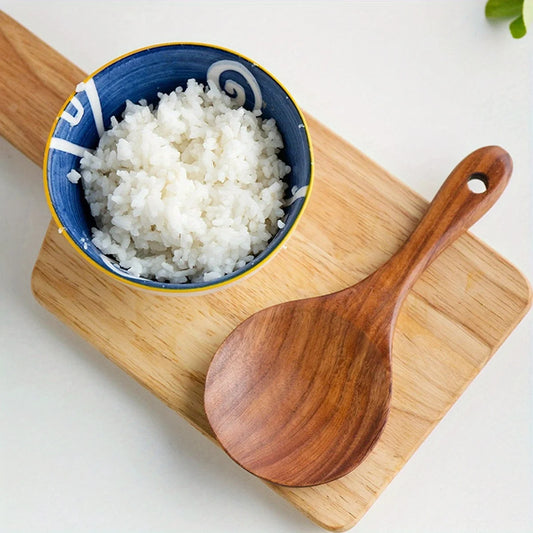 1pc Wood Rice Spoon Rice Paddle Scoop Wooden Kitchen Spoon Ladle Tablespoon Big Serving Spoon Wooden Kitchen Utensils Tableware