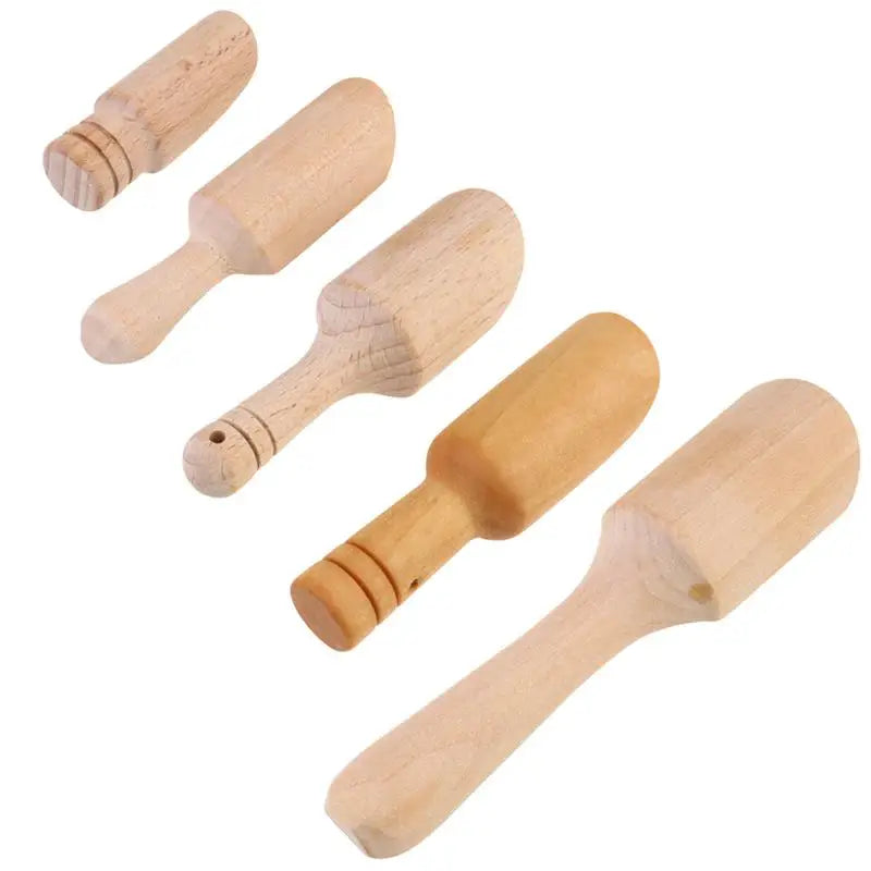 5pcs Mini Salt Shovels Wooden Handle Coffee Scoop Small Spice Spoons For Sugar Tea Spoon Milk Coffee Scoops Kitchen Gadgets