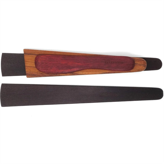 Wooden Kitchen Utensil Set 4-Piece Handcrafted Thin Spatulas Cast Iron Scraper & Butter Spreader Made in USA