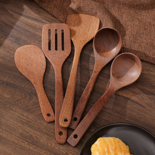 1pc Wooden Spatula Wood Rice Spoon Long Handle Flat Frying Turner Spatula Soup Ladle Cooking Utensil Nonstick Pan Kitchen Tools