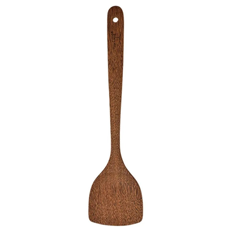 1pc Wooden Spatula Wood Rice Spoon Long Handle Flat Frying Turner Spatula Soup Ladle Cooking Utensil Nonstick Pan Kitchen Tools