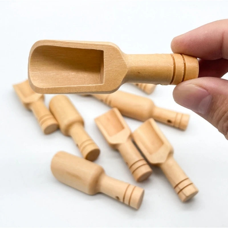 10pcs Wooden Small Little Mini Scoop Salt Sugar Coffee Spoon Teaspoon Small Salt Shovel Milk Powder Scoops Kitchen Cooking Tool