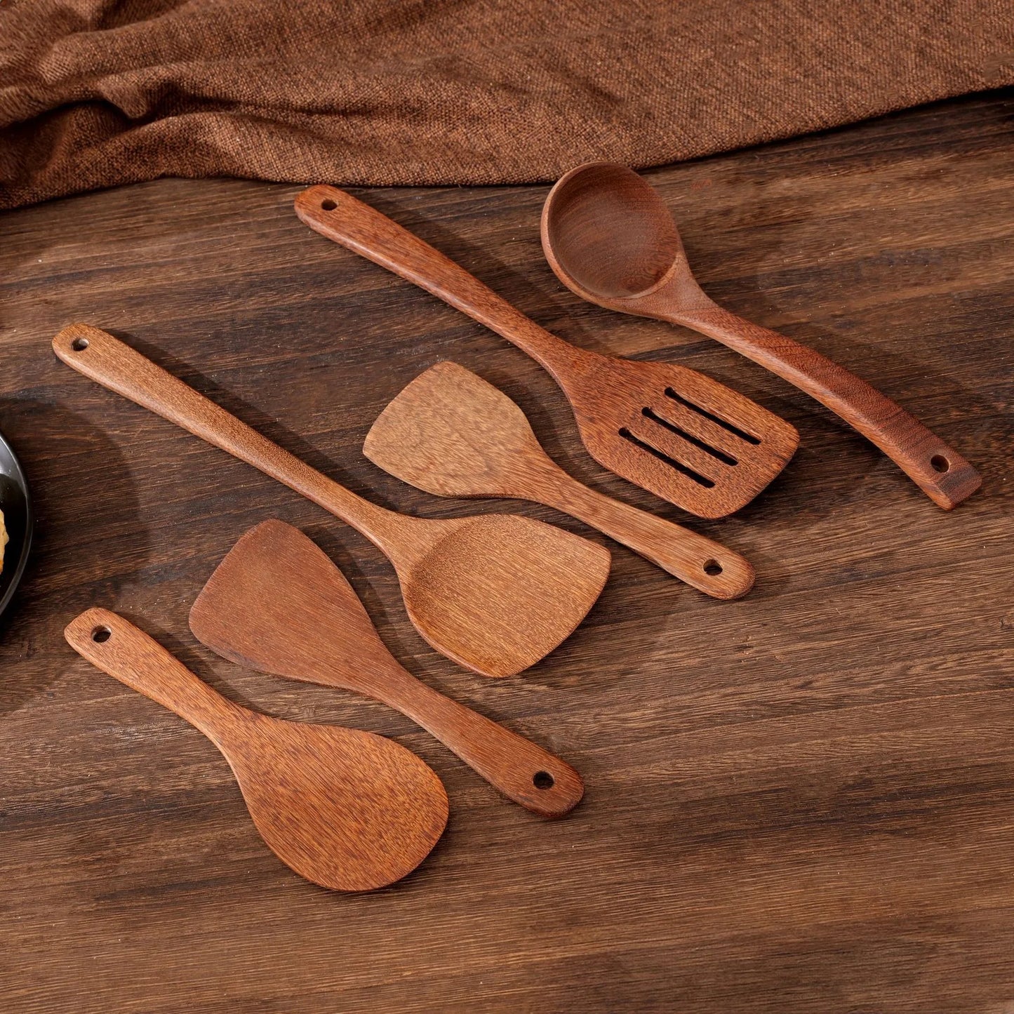 1pc Wooden Spatula Wood Rice Spoon Long Handle Flat Frying Turner Spatula Soup Ladle Cooking Utensil Nonstick Pan Kitchen Tools
