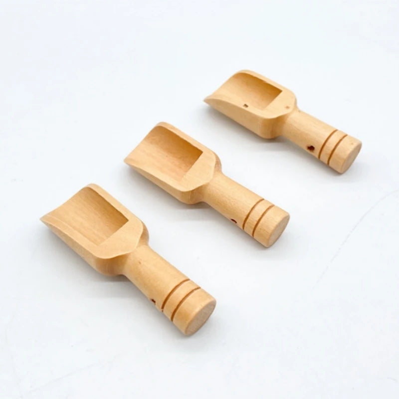 10pcs Wooden Small Little Mini Scoop Salt Sugar Coffee Spoon Teaspoon Small Salt Shovel Milk Powder Scoops Kitchen Cooking Tool