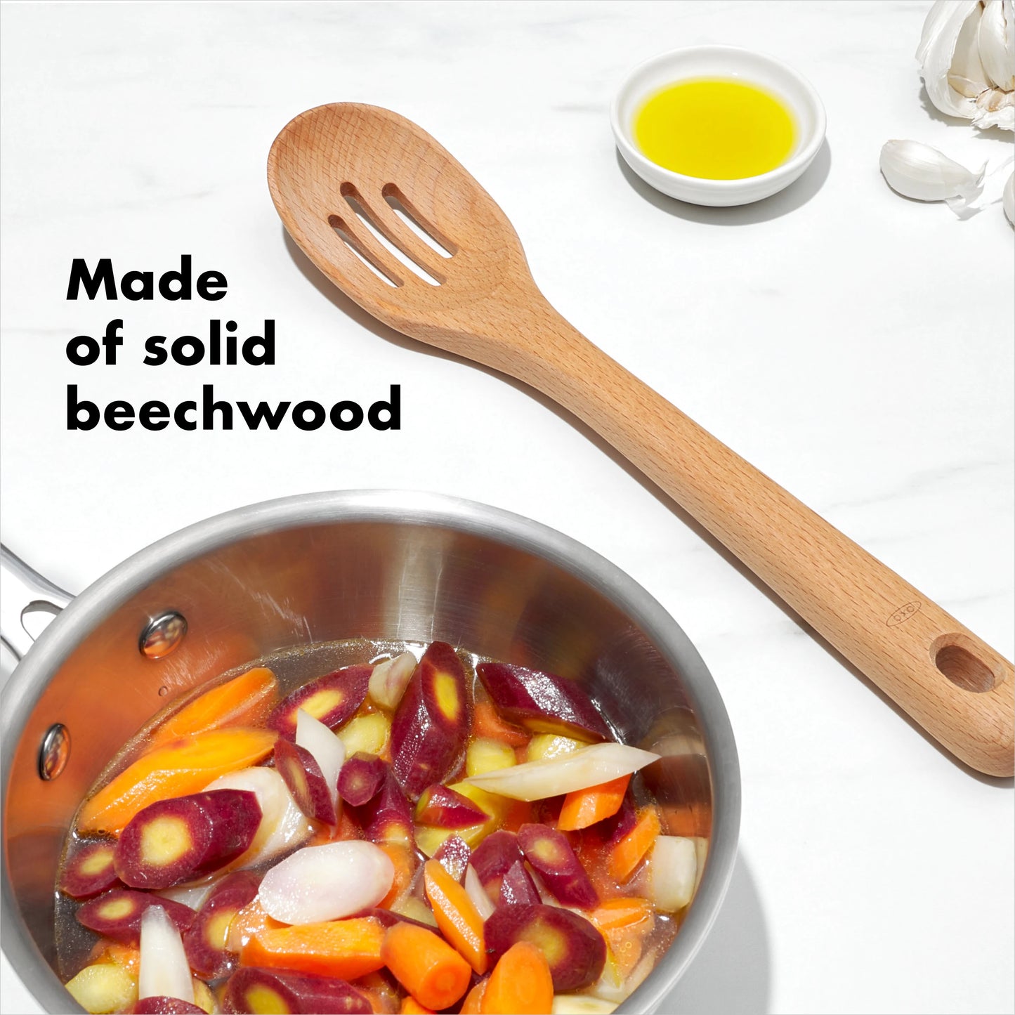 Wooden Cooking Utensil Set with Three Pieces Beachwood Finish
