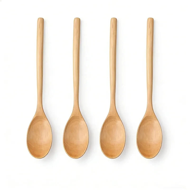 2pcs Wooden Spoon Tableware Kitchen Cooking Utensil Tools Soup Tea Spoon Catering Cooking Tool Coffee Soup Teaspoon Honey Spoon