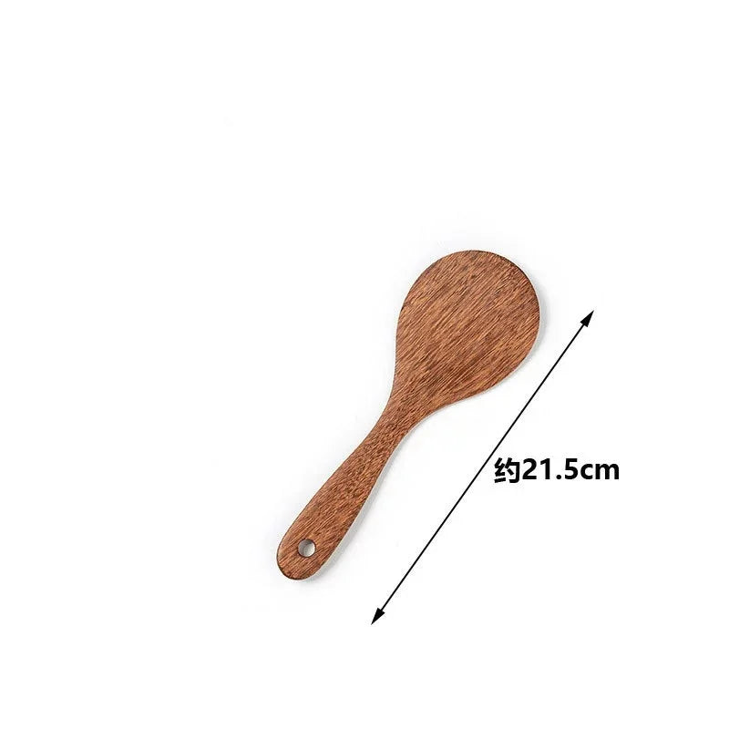 1pc Wooden Spatula Wood Rice Spoon Long Handle Flat Frying Turner Spatula Soup Ladle Cooking Utensil Nonstick Pan Kitchen Tools