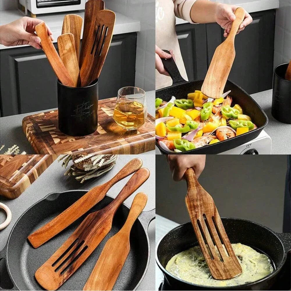 Cooking Shovel 5-piece Pizza Dim Sum Salad Mixing Shovel Wooden Shovel Spoon Set Wooden Utensils Kitchen Tableware Tools