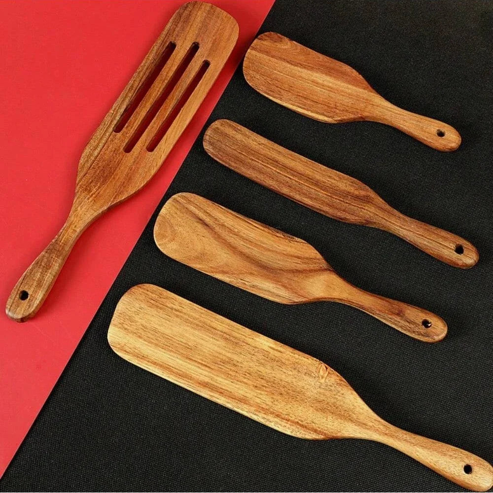 Cooking Shovel 5-piece Pizza Dim Sum Salad Mixing Shovel Wooden Shovel Spoon Set Wooden Utensils Kitchen Tableware Tools