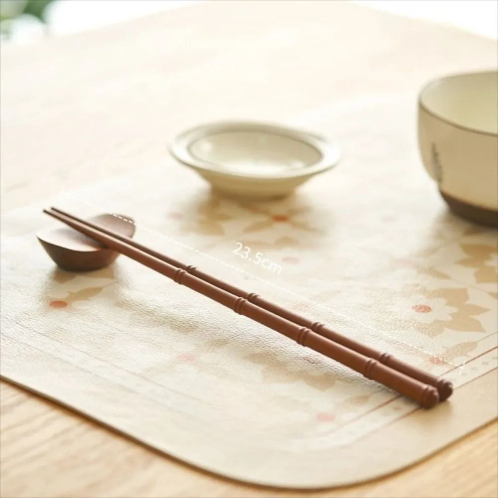 1 Pair High-end Retro Wooden Chopsticks Japanese Style Handmade Sushi Chopsticks Bamboo Shape Solid Color Pointed Chopsticks