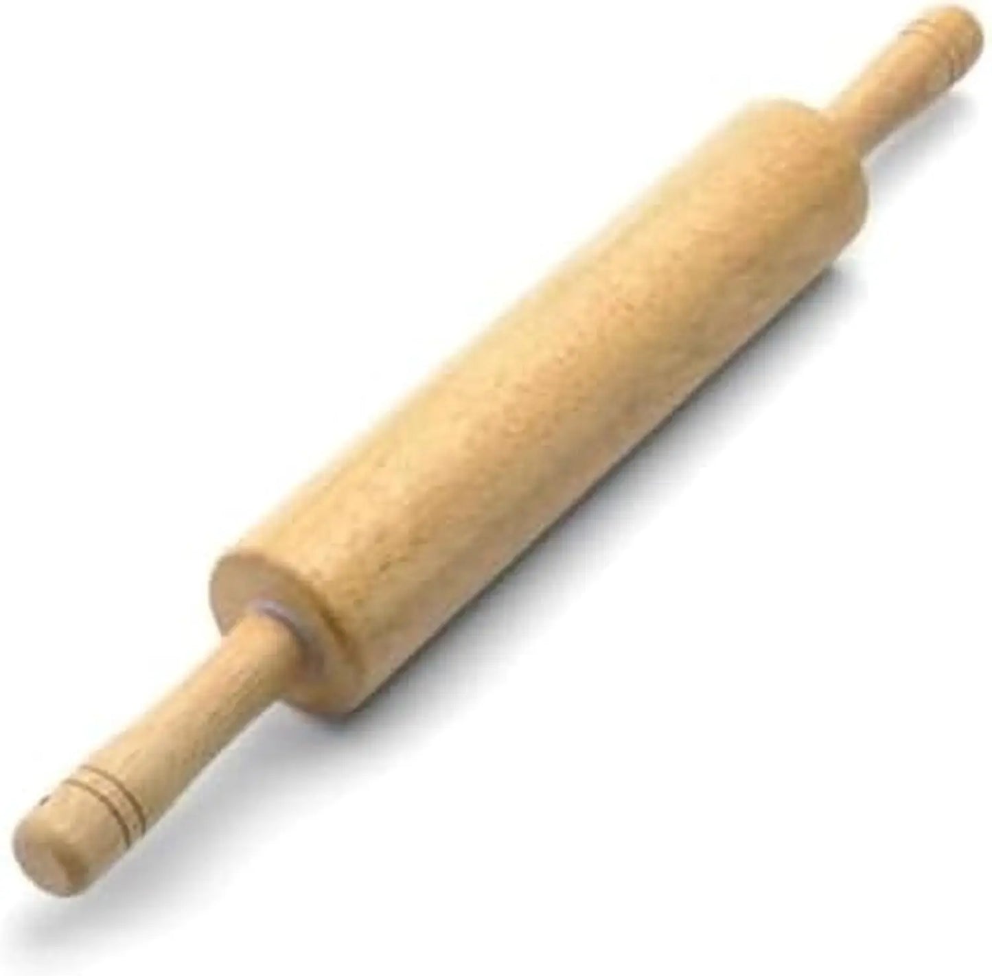 Classic Wood Rolling Pin, 18-Inch Hardwood Dough Roller for Baking Pizza, Pies, Pastry and Cookies, Ergonomic Handles, Kitchen E