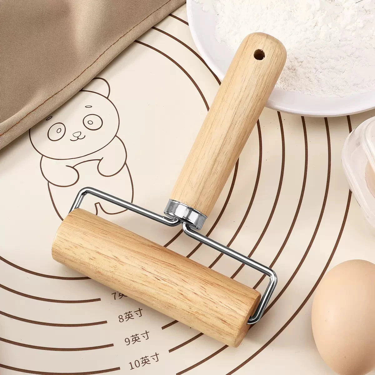 1PC Rolling pin; wooden baking; crushed nuts; pancakes; biscuits; kitchen utensils for baking cakes and pizza