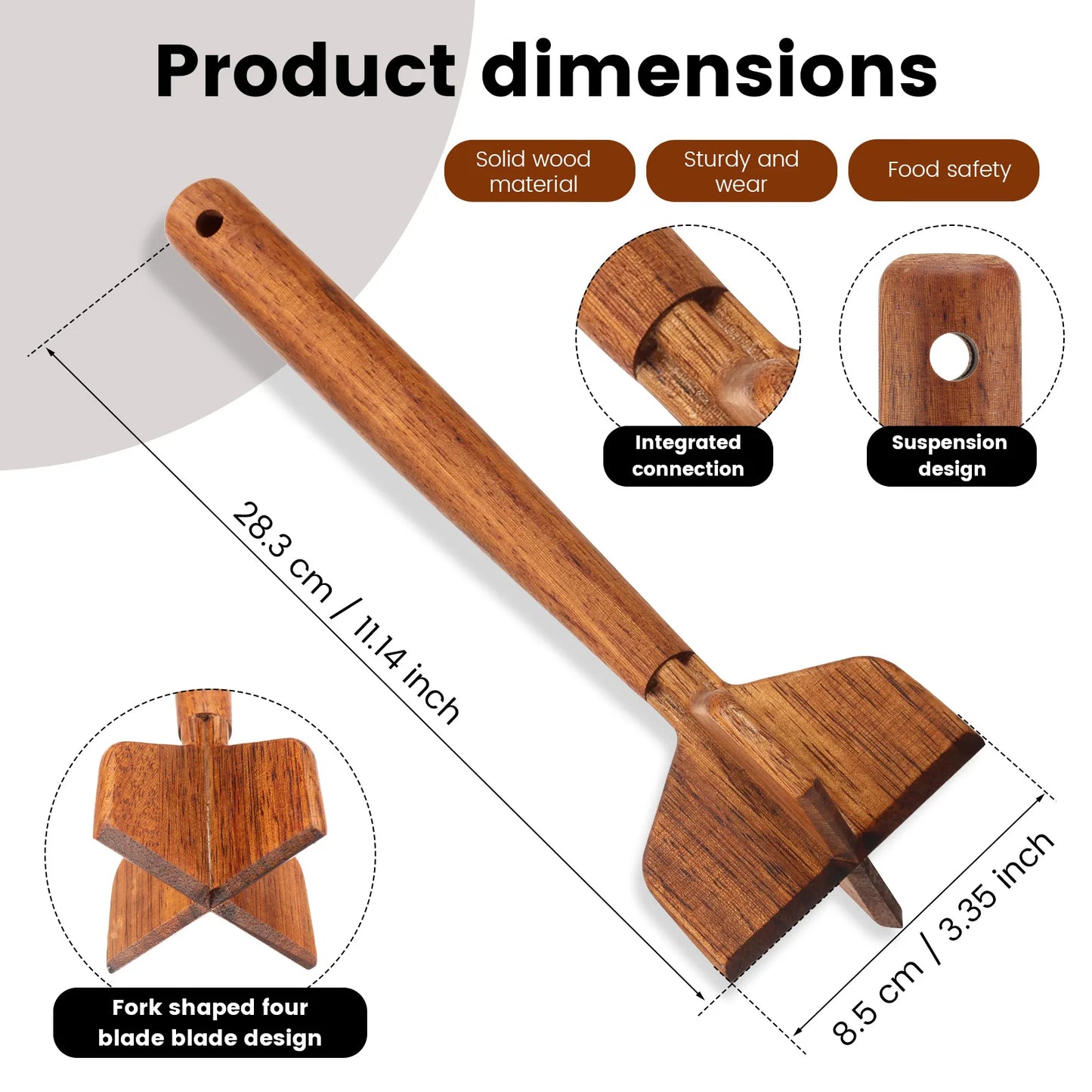 Kitchen Meat Chopper Ground Beef Masher Utensil Heat Resistant Non-Stick Hamburger Choppe Potato Masher Tool Kitchen Gadgets