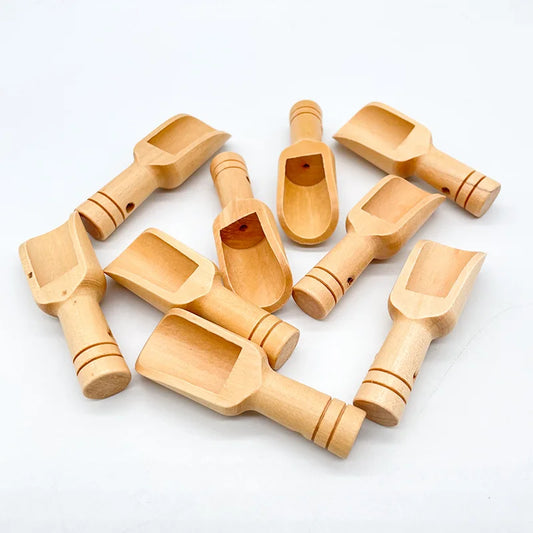 10pcs Wooden Small Little Mini Scoop Salt Sugar Coffee Spoon Teaspoon Small Salt Shovel Milk Powder Scoops Kitchen Cooking Tool