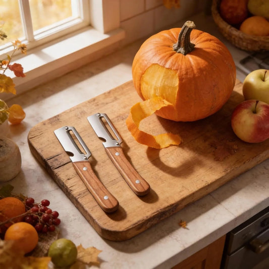2 pcs Multifunctional Vegetable Peeler with Wooden Handle, 2-in-1 Stainless Steel Peeler with Built-in Bottle Opener, Ergonomic Peelers for Kitchen, Sharp Vegetable Peeler for Potato, Carrot & Fruit