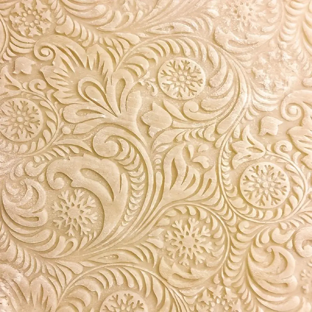 Engraved Floral Embossed Baking Rolling Pin - Baking Supplies, Kitchen Accessories, Kitchen Bakeware Utensil, Embossed Cookie Tool, Mom Birthday Gift (1 Piece)